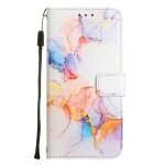 Etui pour vivo y27 4g 2023 portefeuille bicelle motif de marbre cuir pu - blanc