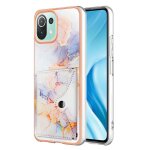 Etui pour xiaomi 11 lite pare - chocs en tpu souple fentes pour cartes portefeuille slim marbre - blanc ...