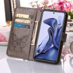 Etui pour xiaomi mi 11t / 11t pro 5g gaufrage papillon couverture rabattable magntique cuir premium ...