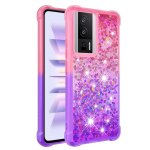 Etui pour xiaomi poco f5 pro 5g cristal brillant bling dr�le paillettes liquides pare - chocs, - rose ...