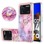 Etui pour xiaomi poco m4 pro 4g anneau rotatif a 360 � marbre tpu r�sistant aux chocs silicone pare - ...