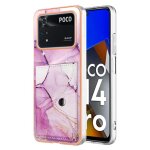 Etui pour xiaomi poco m4 pro 4g portefeuille slim pare - chocs en tpu souple fentes pour cartes marbre ...