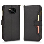 Etui pour xiaomi poco x3 nfc couverture en cuir portefeuille a fermeture eclair magn�tique pu cuir flip ...