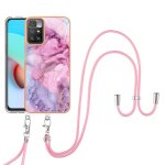 Etui pour xiaomi redmi 10 4g couverture lanire a bandage dtachable marbre pare - chocs en tpu souple ...