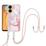 Etui pour xiaomi redmi 13c 4g marbre pare - chocs anti - scratch doux lani�re a corps crois� - couleur ...