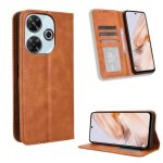 Etui pour xiaomi redmi 13c fermeture magn�tique portefeuille cuir pu - le brun