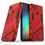 Etui pour xiaomi redmi 9c kickstand couverture protectrice militaire robuste - rouge