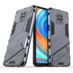 Etui pour xiaomi redmi note 9 pro max militaire robuste couverture protectrice kickstand - gris