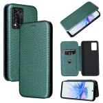 Etui pour zte libero 5g ii fibre de carbone magn�tique coque en cuir folio flip avec porte - cartes kickstand ...