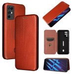 Etui pour zte nubia rouge magie 6r coque en cuir folio flip protection compl�te fibre de carbone magn�tique ...