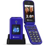 F4plus 4g tlphone a clapet, conu pour les personnes ages, grosses touches, gros volume, batterie ...