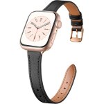 Fdjhy - bracelet cuir etroit compatible avec apple watch 38mm 40mm 41mm 42mm, remplacement en cuir fin ...