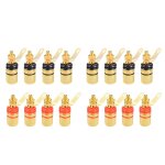 Fiches bananes de 4mm plaques or, 16 pices / ensemble, connecteur de borne de haut - parleur, connecteur ...