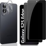 Film de confidentialit 28 pour samsung galaxy s25 edge 5g - pack 2 ecrans + 2 protections lentille, ...