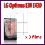 Films ecran lg optimus l3 ii e430 : lot / pack de 3x films de protection d'écran clear transparent excellente ... Films ecran lg optimus l3 ii e430 : lot / pack de 3x films de protection d'écran clear transparent excellente ...