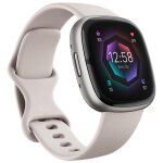 Fitbit sense 2 - aluminium platine - montre connect�e avec bracelet - blanc lunaire - taille du bracelet ...