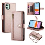 Flip etui pour iphone 11 fentes multifonctionnelles pour cartes b�quille compartiment portefeuille sangle ...