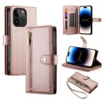 Flip etui pour iphone 14 pro fentes multifonctionnelles pour cartes sangle de poignet compartiment portefeuill ...