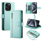Flip etui pour iphone 15 pro compartiment portefeuille sangle de poignet b�quille fentes multifonctionnelles ...