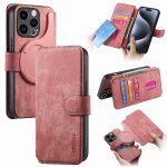 Flip etui pour iphone 15 pro portefeuille support de carte mat�riau de blindage magn�tique r�tro - couleur ...