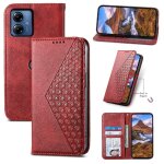 Flip etui pour motorola moto g34 forme de rhombus portefeuille utilisation quotidienne sangle a main ...