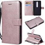 Flip etui pour nokia 6 2018 avec fente pour carte etui de t�l�phone portefeuille d'affaires couleur solide ...