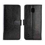 Flip etui pour nokia c1 fermeture magn�tique titulaire de la carte antichoc bicelle cuir pu - noir