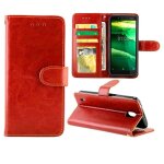 Flip etui pour nokia c1 fermeture magn�tique titulaire de la carte antichoc bicelle cuir pu - rouge