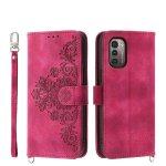 Flip etui pour nokia g21 en relief bracelet antichoc plusieurs emplacements pour cartes de cr�dit - rouge ...