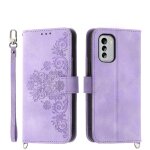 Flip etui pour nokia g60 en relief antichoc bracelet plusieurs emplacements pour cartes de cr�dit - violet ...