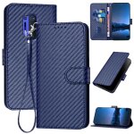 Flip etui pour oneplus 8 pro avec fente pour carte et b�quille cuir premium surface de fibre de carbone ...