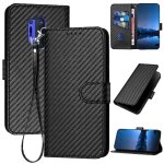 Flip etui pour oneplus 8 pro avec fente pour carte et b�quille cuir premium surface de fibre de carbone ...