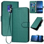 Flip etui pour oneplus 8 pro avec fente pour carte et b�quille cuir premium surface de fibre de carbone ...