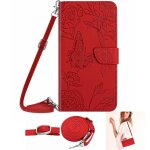Flip etui pour oppo a60 4g papillons et fleurs avec porte - carte et longue sangle cuir pu doux portefeuille ...