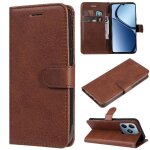 Flip etui pour realme c61 couleur solide classique cuir de haute qualit� avec fente pour carte etui de ...