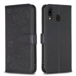 Flip etui pour samsung galaxy a20 / a30 titulaire de fentes pour cartes kickstand portefeuille fleur ...