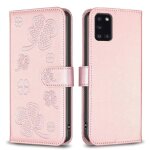 Flip etui pour samsung galaxy a31 titulaire de fentes pour cartes kickstand fleur de tr�fle cuir pu multi ...