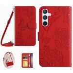 Flip etui pour samsung galaxy m15 5g cuir pu doux portefeuille en cuir avec porte - carte et longue sangle ...