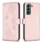 Flip etui pour samsung galaxy s21 plus cuir pu fleur de tr�fle portefeuille multi - couleur titulaire ...