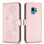 Flip etui pour samsung galaxy s9 titulaire de fentes pour cartes kickstand cuir pu multi - couleur fleur ...