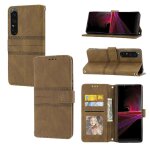 Flip etui pour sony xperia 1 v fermeture magn�tique bicelle etui portefeuille protection antichoc cuir ...