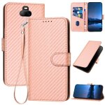 Flip etui pour sony xperia 20 cuir premium avec sangle dtachable surface de fibre de carbone avec fente ...