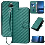 Flip etui pour sony xperia 20 cuir premium avec sangle dtachable surface de fibre de carbone avec fente ...