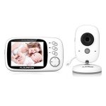 Floureon vb603 ecoute bb numrique sans fil 2. 4ghz interphone bidirectionnel ecran lcd 3. 2 camra ...