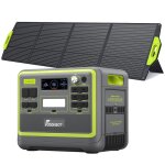 Fossibot f2400 centrale electrique portable verte avec panneau solaire pliable fossibot sp200 200w