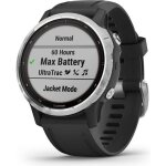 Garmin fenix 6s solar montre connecte, silver avec bracelet noir