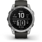 Garmin fenix 7 - 47 mm - argent - montre de sport avec bracelet - silicone - graphite - taille du poignet ...