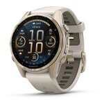 Garmin fenix 8 sapphire amoled 43 mm soft gold gris