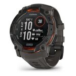 Garmin instinct 3 solar 50 mm - noir avec bracelet silicone charbon de bois - gps (010 - 02935 - 00)
