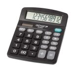 Genie 225 bd calculatrice de bureau 12 chiffres dual - power (solar et batterie) design compact noir